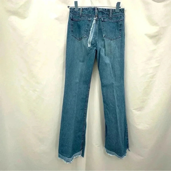American Eagle Outfitters Womens Jeans 0 Blue Button Closure Distressed Hems - Picture 2 of 14